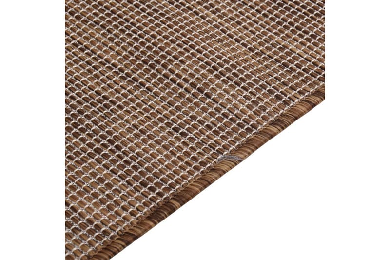 Utendørs flatvevd teppe 80x250 cm brun - Brun - Utendørstepper