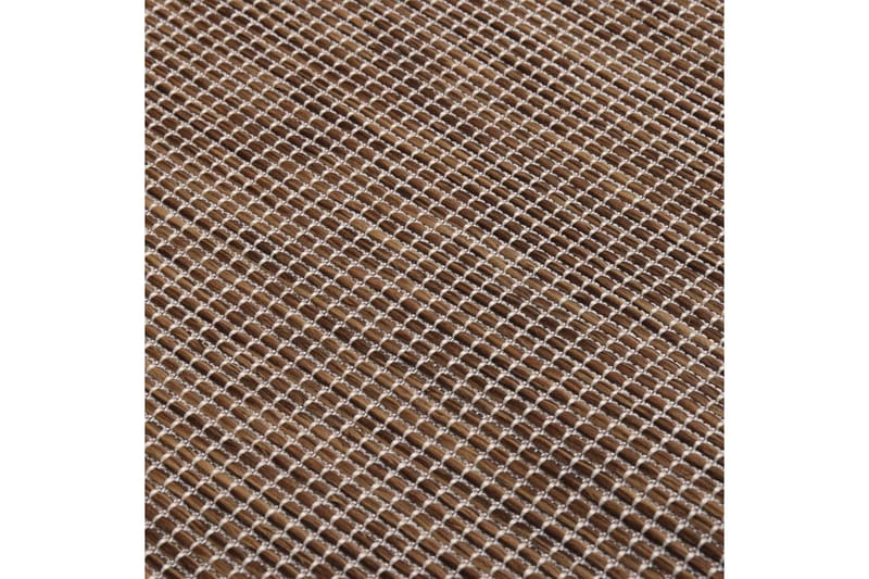 Utendørs flatvevd teppe 80x250 cm brun - Brun - Utendørstepper