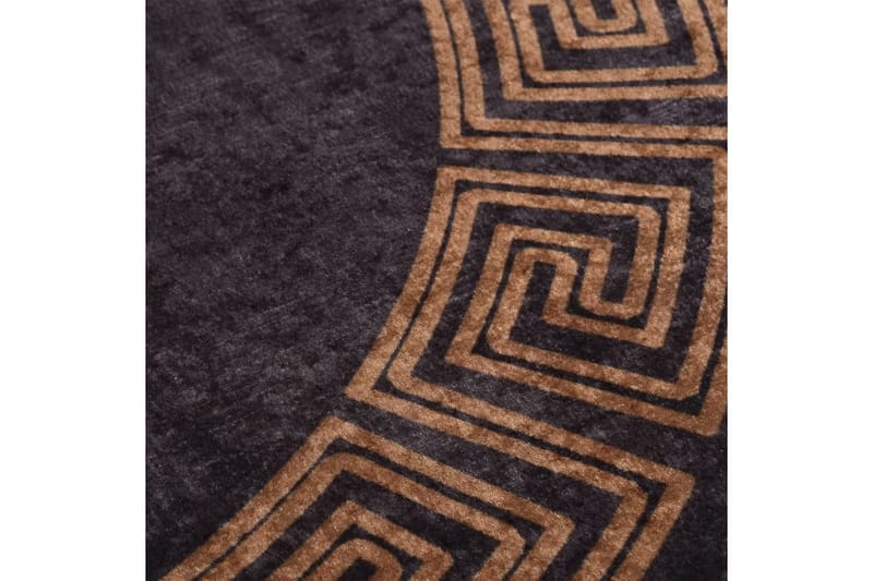 Vaskbart teppe 120 cm sklisikker svart og gull - Flerfarget - Kjøkkenmatte - Plasttepper - Hall matte