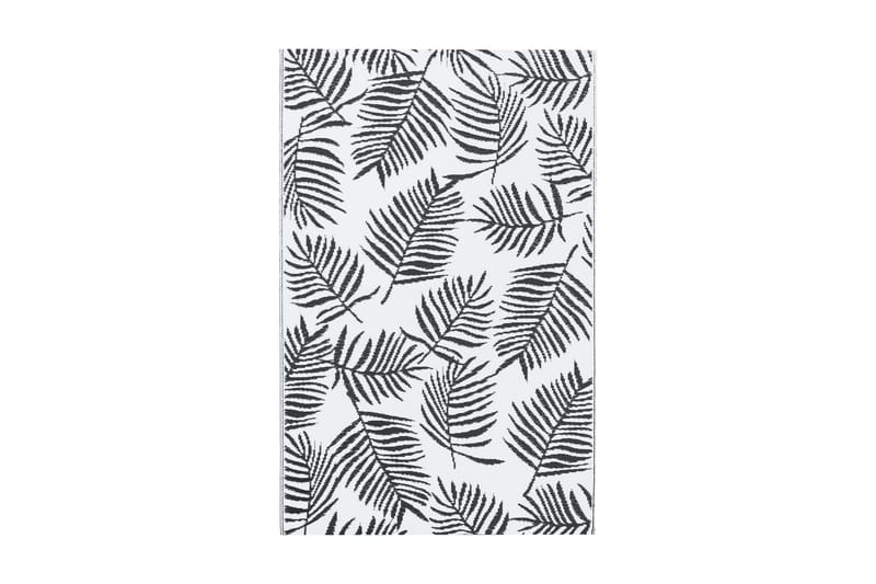 Uteteppe hvit og svart 80x150 cm PP - Utendørstepper