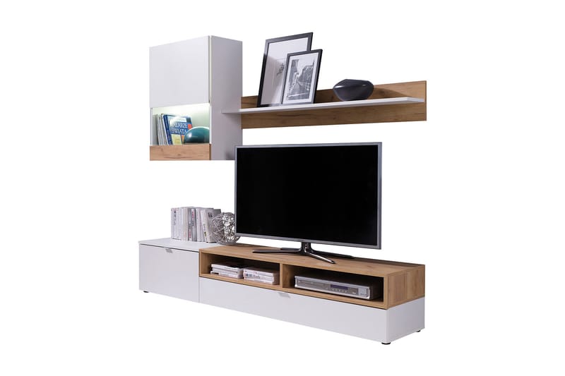 Roco Mediamøbler & LED - Hvit - TV-møbelsett