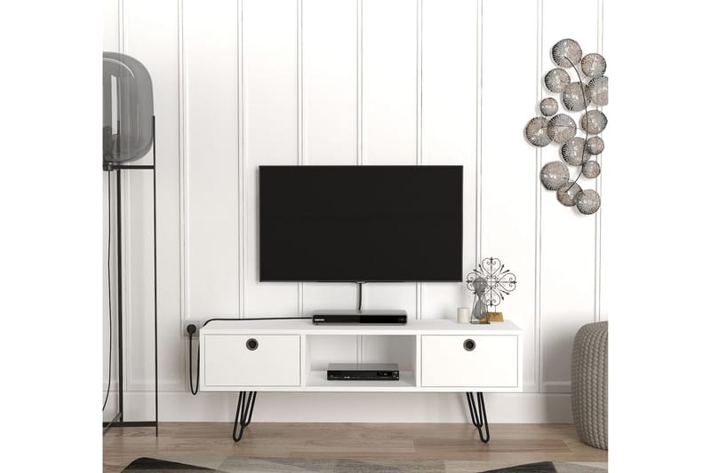 Furny Home TV-benk 120 cm - Hvit - TV-benk & mediabenk