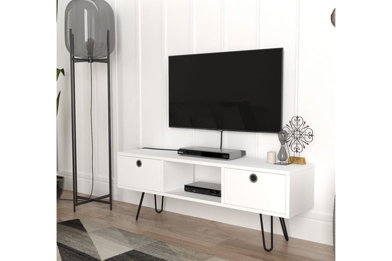 Furny Home TV-benk 120 cm - Hvit - TV-benk & mediabenk