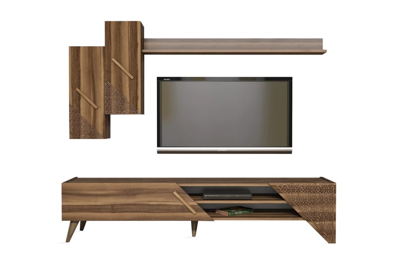 Hovdane TV-møbelsett 180 cm - Mørkebrun - TV-møbelsett
