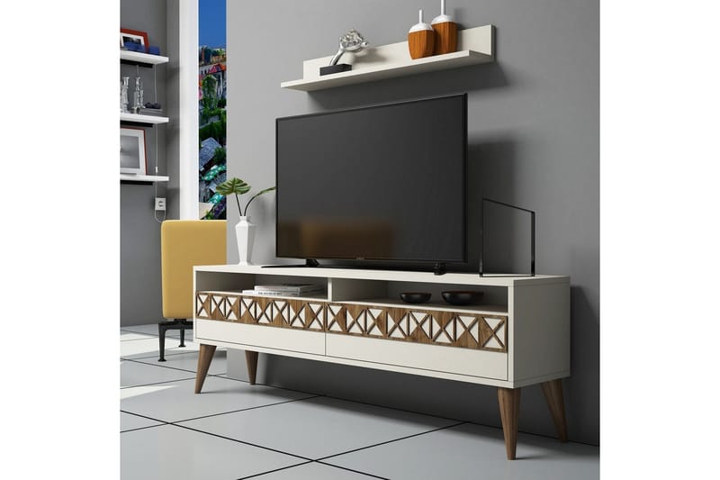 Muennink TV-møbelsett 150 cm - Hvit - TV-møbelsett