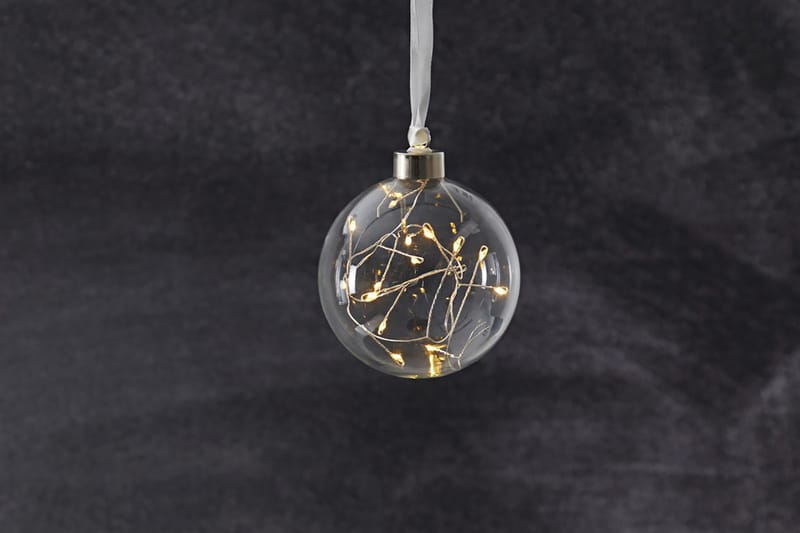 Glow Glasskule 10 cm Hvit/Transparent - Star Trading - Julepynt & juledekorasjon - Juletrepynt & julekuler