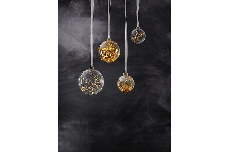 Glow Glasskule 10 cm Hvit/Transparent - Star Trading - Julepynt & juledekorasjon - Juletrepynt & julekuler