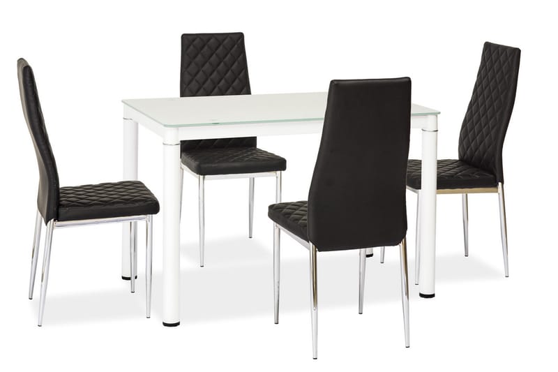 Galan Spisebord 110 cm - Glass/Hvit - Spisebord & kjøkkenbord