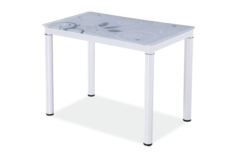 Damara Spisebord 80 cm - Glass/Hvit - Spisebord & kjøkkenbord