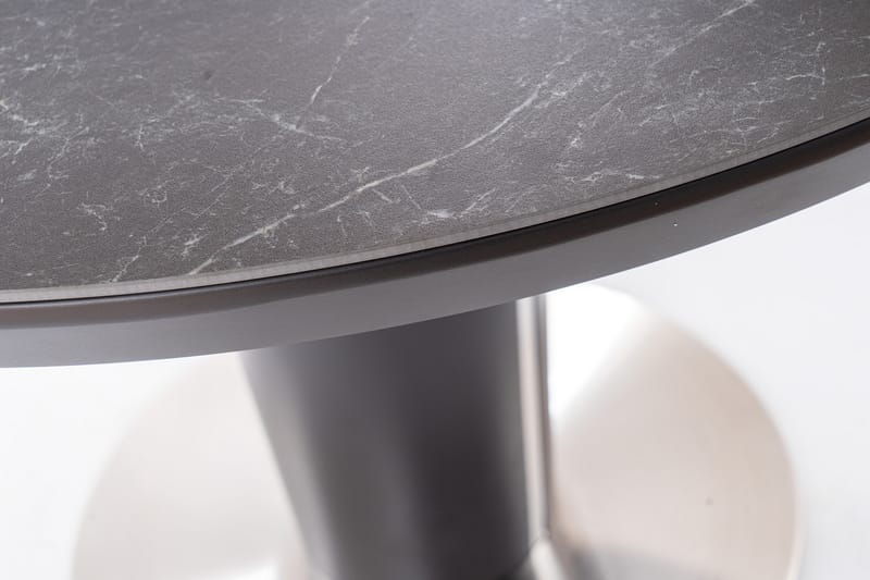 Wilora Forlengningsbart Spisebord 120 cm Rundt - Keramikk/Grå - Spisebord & kjøkkenbord