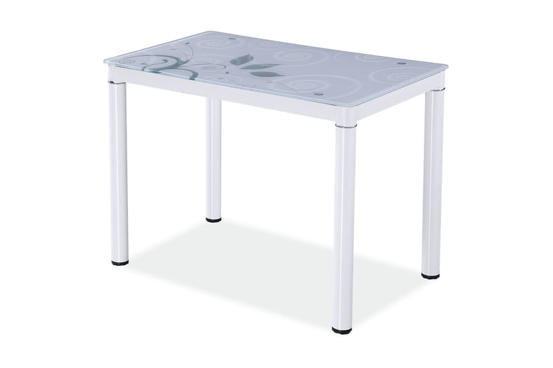 Damara Spisebord 100 cm - Glass/Hvit - Spisebord & kjøkkenbord