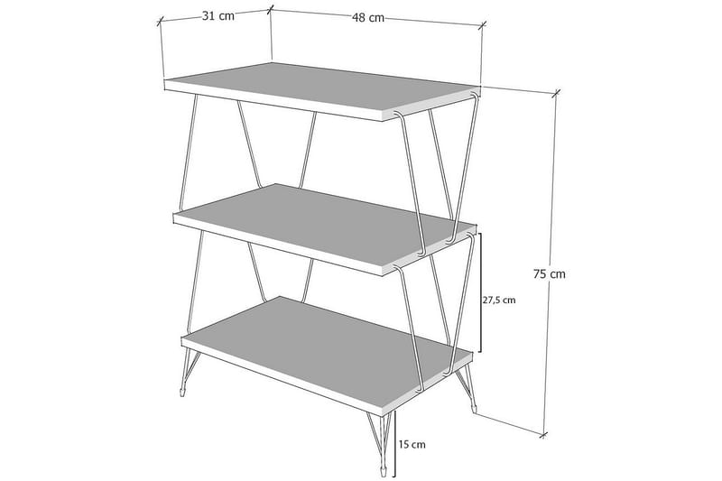 Mistretta Sidebord 48 cm - Natur / Svart - Lampebord & sidebord - Brettbord og småbord