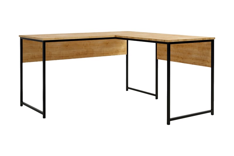 Sarisu Hjørneskrivebord 160 cm - Natur/Svart - Hjørneskrivebord