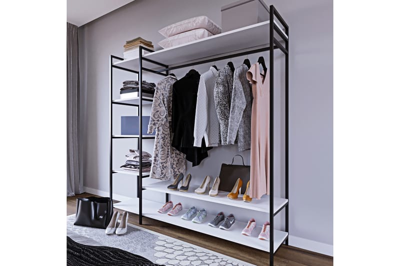 Amerbach Garderobe 180x40 cm - Hvit - Garderober & garderobesystem