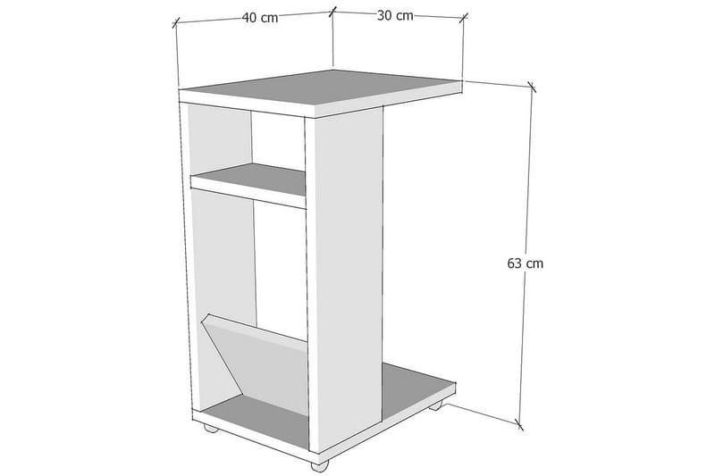 Tekel Sidebord 63 cm - Antrasitt/Svart - Lampebord & sidebord - Brettbord og småbord