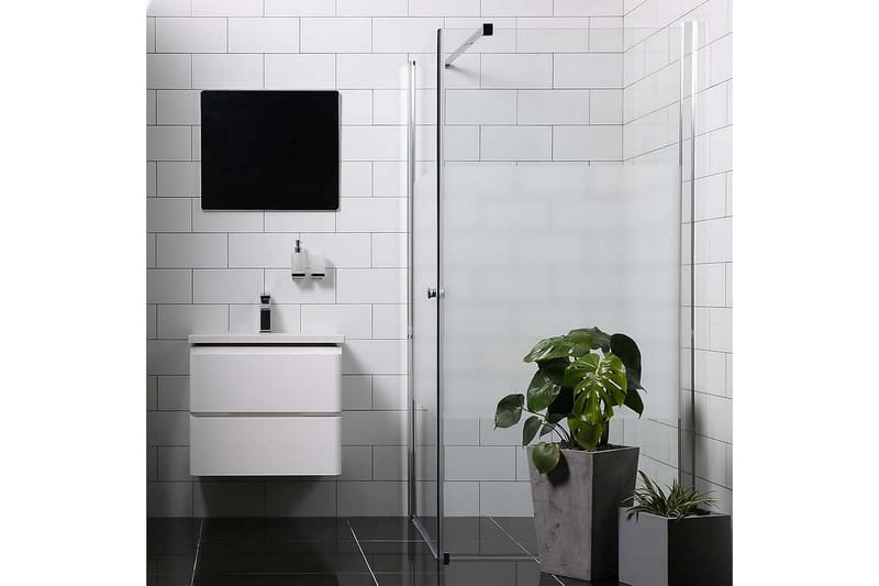 Bathlife Allsidig Dusjdør Rett Vegg 100x100 cm - Sølv/Klartglass - Dusjdører - Dusjhjørne