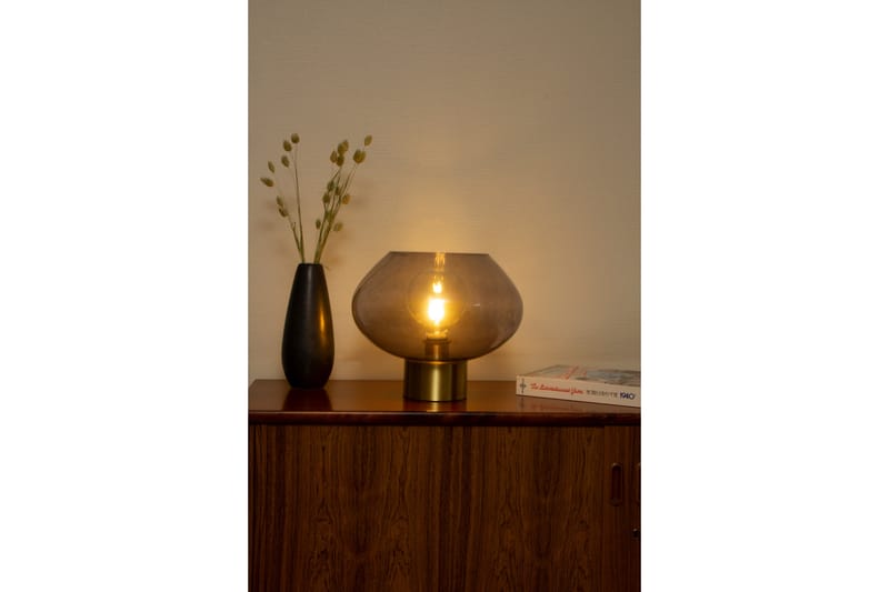 Bell Bordlampe Stor Messing / Smoke farget - Aneta - Vinduslampe på fot - Soveromslampe - Stuelampe - Nattlampe bord - Vinduslampe - Bordlampe