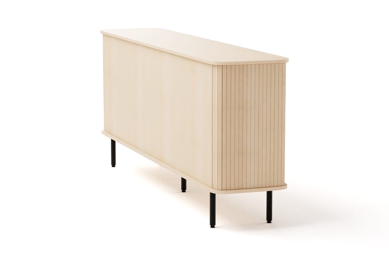 Kopparbo Ribbet Skjenk med Oppbevaring - Hvitlasert / Lys Eik / Tre - Oppbevaring - Oppbevaringsmøbler - Sideboard & skjenker