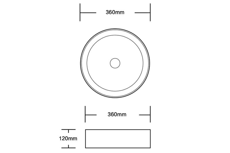 Rund vask 36 cm Svart - Lyfco - Hus & oppussing - Kjøkken & bad - Baderom - Servant og håndvask - Enkel vask