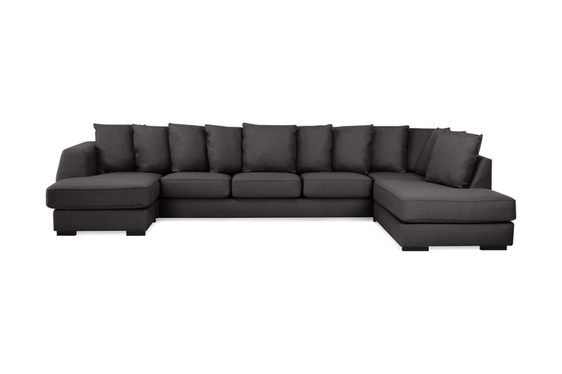 Optus U-sofa Large med Divan Venstre inkl. Konvoluttputer - Mørkegrå - U-sofa