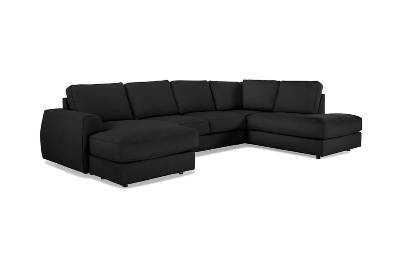 Optus Lyx U-sofa med Divan Venstre - Linsvart - U-sofa