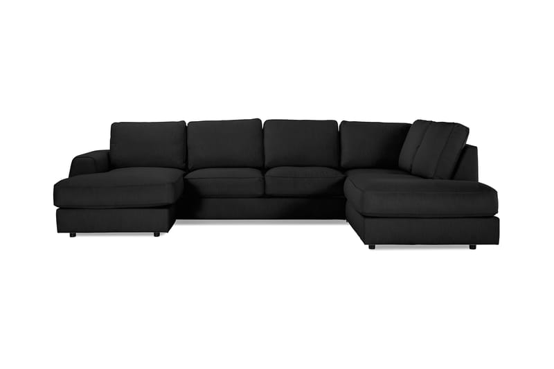 Optus Lyx U-sofa med Divan Venstre - Linsvart - U-sofa