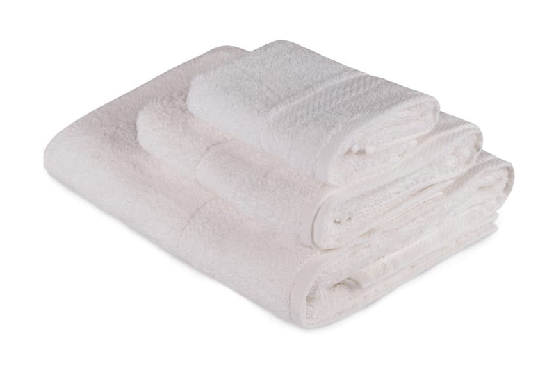 Hobby Håndkle Set om 3 - Hvit - Håndklær