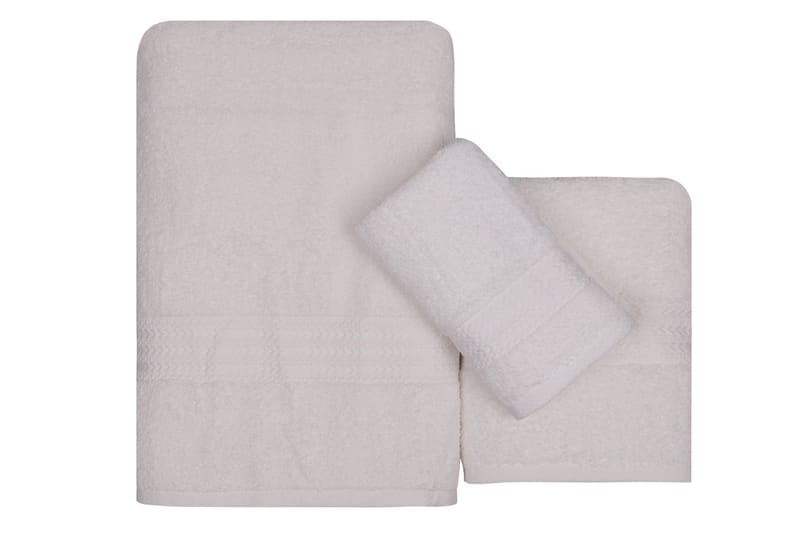 Hobby Håndkle Set om 3 - Hvit - Håndklær