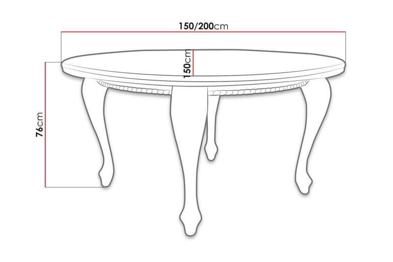Tabell Forlengningsbart Spisebord 150 cm - Tre/Natur - Spisebord & kjøkkenbord