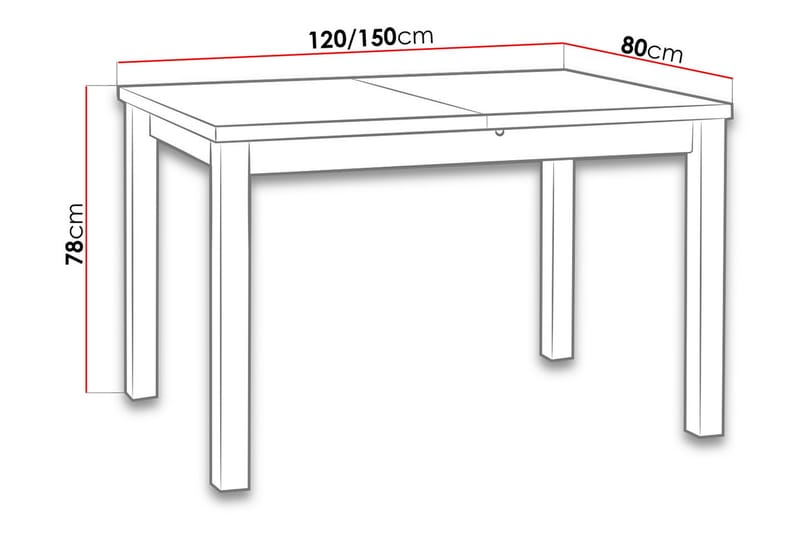 Max Spisebord 120x80x78 cm - Tre / Natur - Spisebord & kjøkkenbord