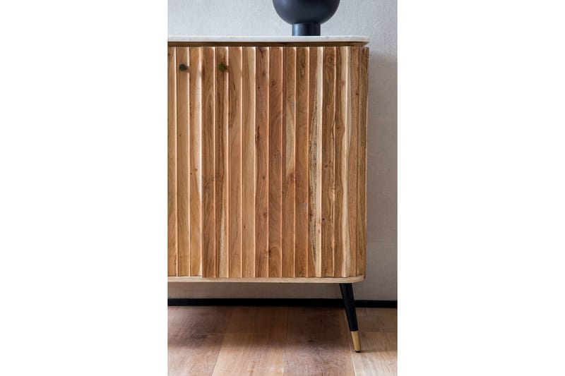 Hjemmebar Wohnling Massivt tre med ekte marmorskive moderne - Møbler - Bord