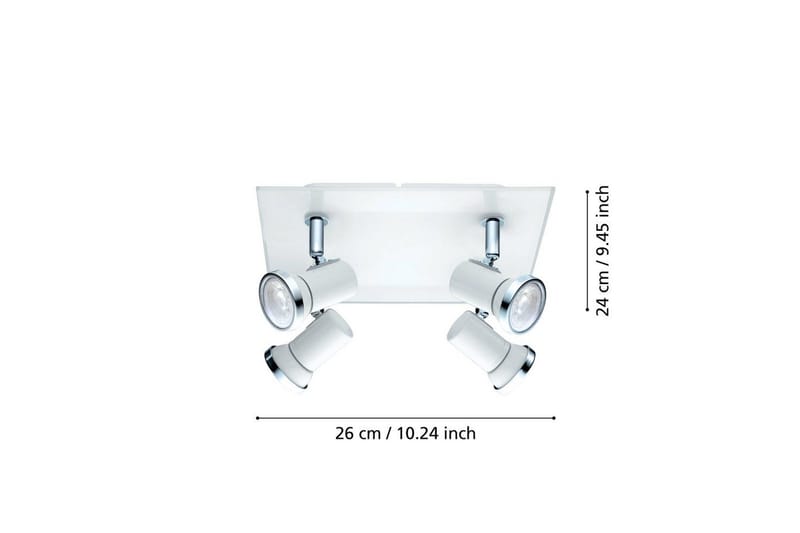 Spotlight Eglo Tamara 1 Kvadrat Hvit, Krom - Hvit/Krom - Belysning - Baderomsbelysning - Baderomslampe tak