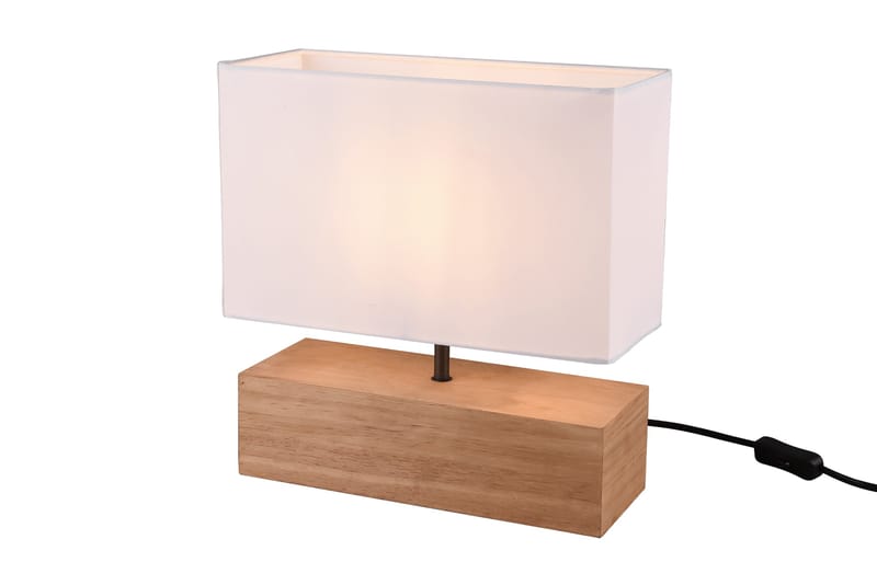 Trio Lighting Woody bordlampe 12X30cm E27 tre/hvit - Belysning - Innendørsbelysning & Lamper - Soveromslampe