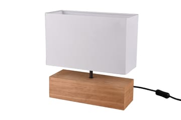 Trio Lighting Woody bordlampe 12X30cm E27 tre/hvit - TRIO - Belysning - Innendørsbelysning & Lamper - Nattlampe - Nattlampe bord