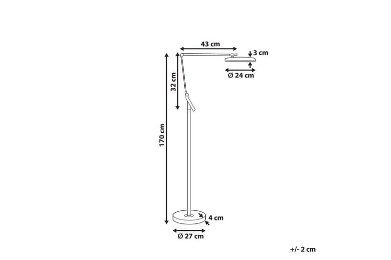 Anticar Gulvlampe 170 cm - Sølv - Belysning - Innendørsbelysning & Lamper - Soveromslampe