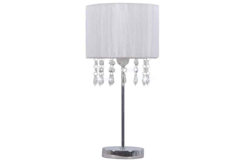Bordlampe hvit rund E27 - Hvit - Vinduslampe på fot - Soveromslampe - Stuelampe - Nattlampe bord - Vinduslampe - Bordlampe