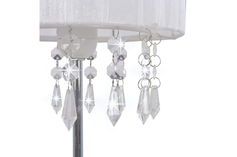 Bordlampe hvit rund E27 - Hvit - Vinduslampe på fot - Soveromslampe - Stuelampe - Nattlampe bord - Vinduslampe - Bordlampe