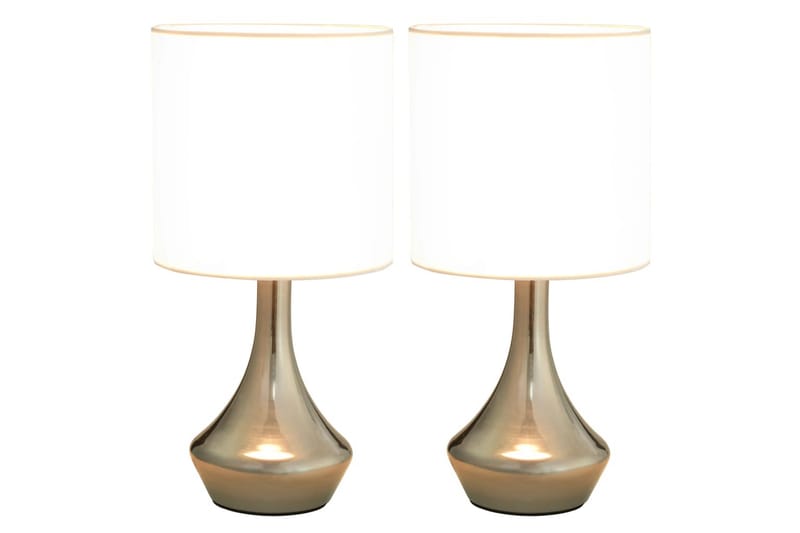 Bordlamper 2 stk berøringsknapp hvit E14 - Bordlampe - Stuelampe - Vinduslampe på fot - Vinduslampe - Nattlampe bord - Soveromslampe
