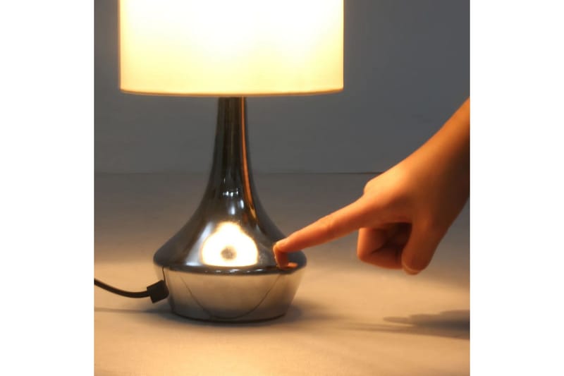 Bordlamper 2 stk berøringsknapp hvit E14 - Bordlampe - Stuelampe - Vinduslampe på fot - Vinduslampe - Nattlampe bord - Soveromslampe