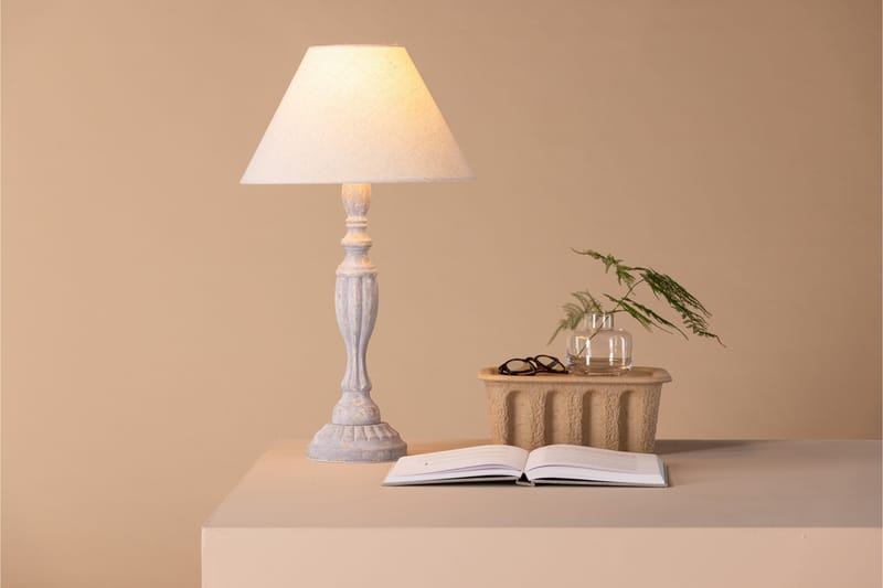 Dube Bordlampe 62 cm - Beige - Vinduslampe på fot - Soveromslampe - Stuelampe - Nattlampe bord - Vinduslampe - Bordlampe