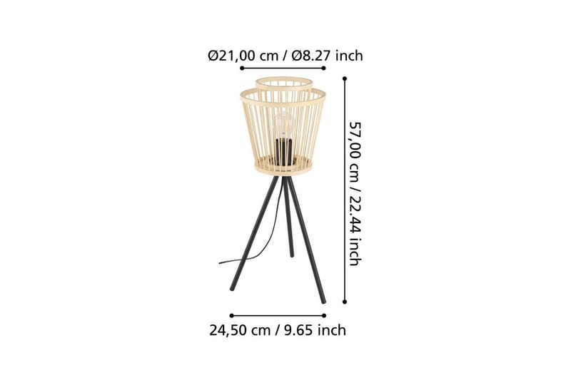 Bordlampe Eglo Hykeham - Svart - Belysning - Innendørsbelysning & Lamper - Stuelampe
