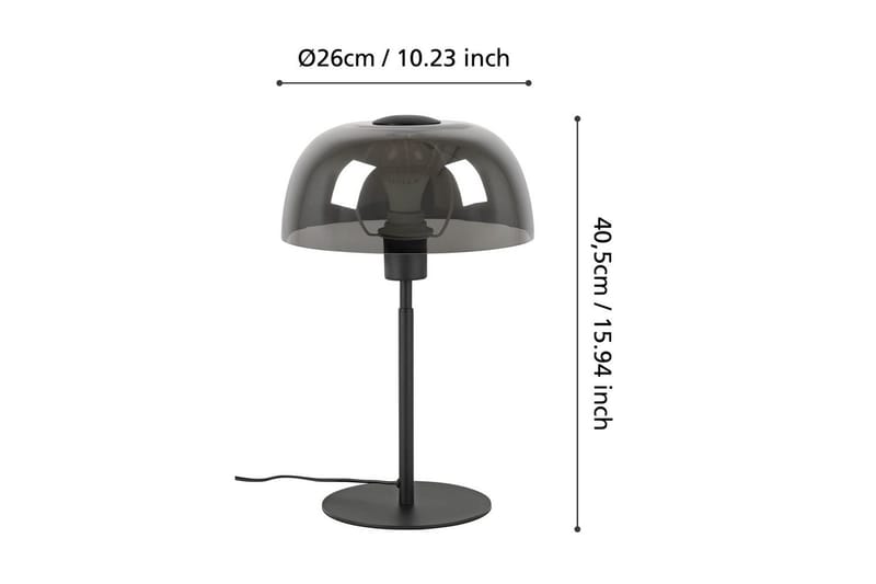Bordlampe Eglo Solo 2 Svart-Transparent - Svart - Belysning - Innendørsbelysning & Lamper - Soveromslampe