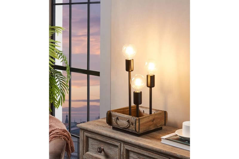 Bordlampe Eglo Wootton - Brun/Svart - Belysning - Innendørsbelysning & Lamper - Soveromslampe