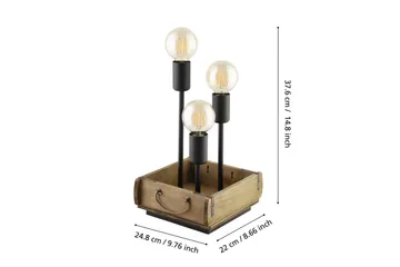 Bordlampe Eglo Wootton - Brun/Svart - Belysning - Innendørsbelysning & Lamper - Bordlampe