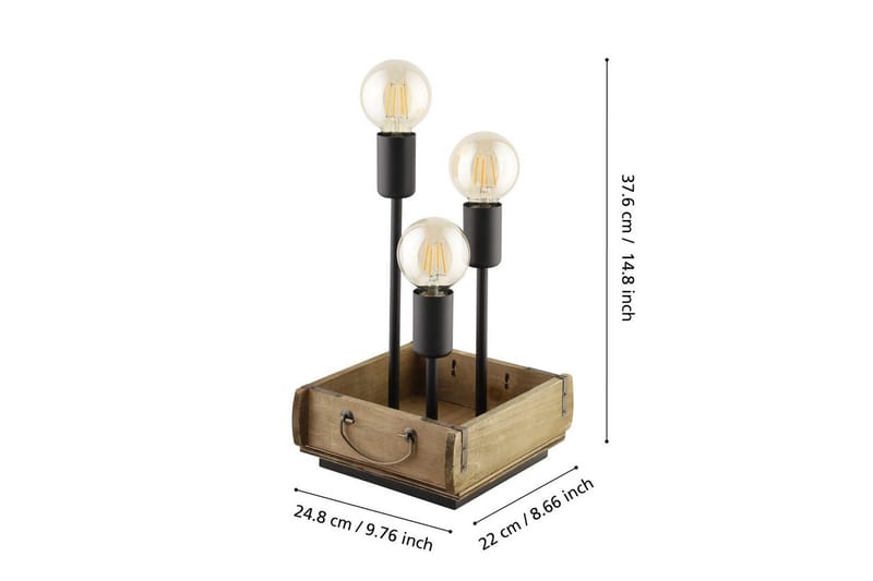 Bordlampe Eglo Wootton - Brun/Svart - Belysning - Innendørsbelysning & Lamper - Soveromslampe