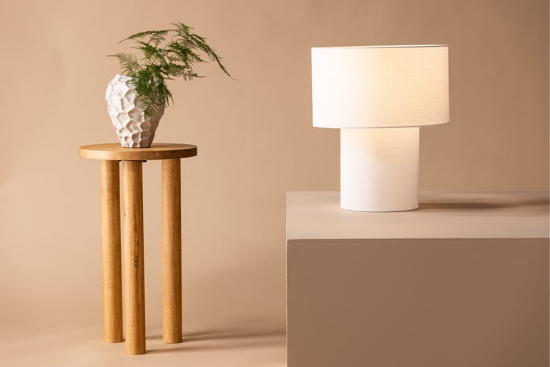 Haku Bordlampe 40 cm - Beige - Vinduslampe på fot - Soveromslampe - Stuelampe - Nattlampe bord - Vinduslampe - Bordlampe