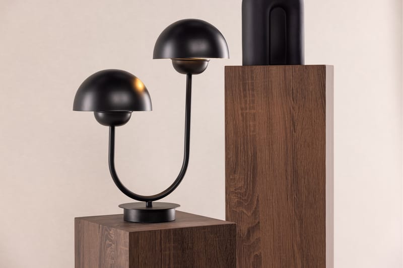 Hanny Bordlampe 38 cm - Svart - Vinduslampe på fot - Soveromslampe - Stuelampe - Nattlampe bord - Vinduslampe - Bordlampe