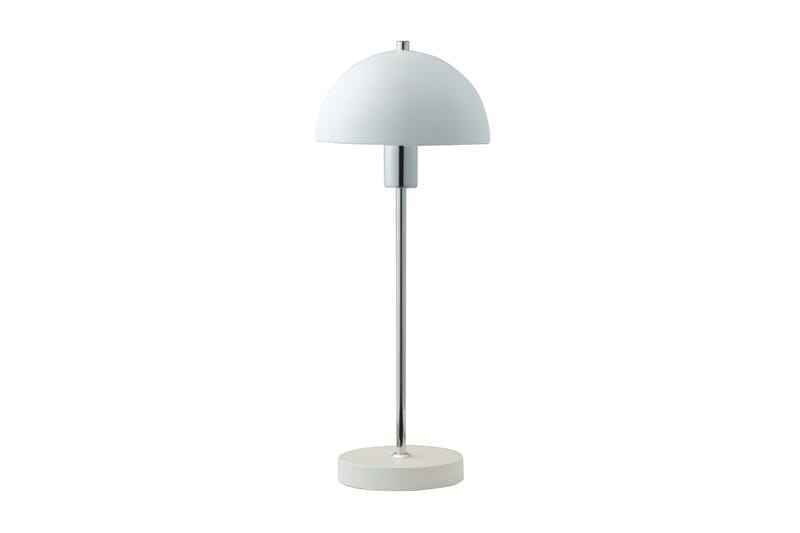 Herstal Bordlampe 47,5 cm - Glass/Krom/Hvit - Vinduslampe på fot - Soveromslampe - Stuelampe - Nattlampe bord - Vinduslampe - Bordlampe