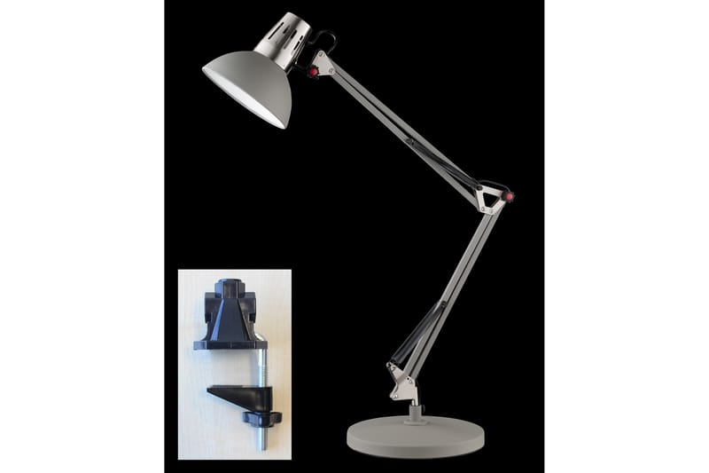 Jeffery Bordlampe - Grå - Vinduslampe på fot - Soveromslampe - Stuelampe - Nattlampe bord - Vinduslampe - Bordlampe