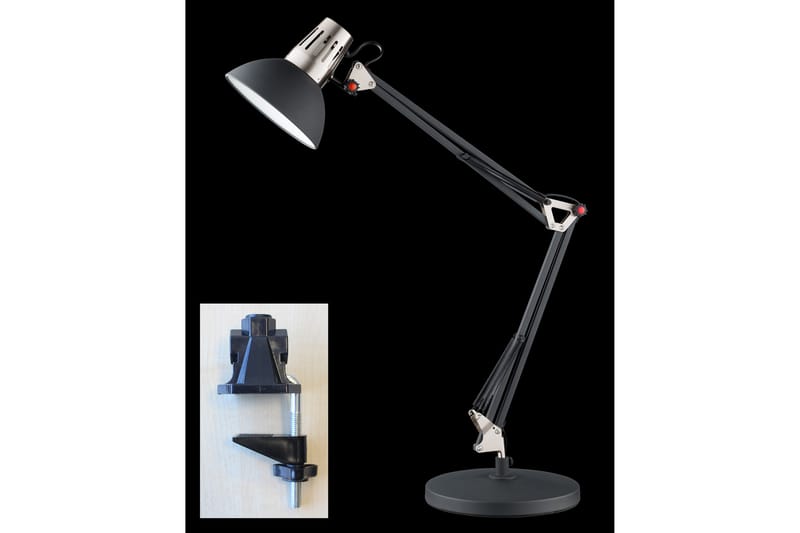 Jeffery Bordlampe - Svart - Vinduslampe på fot - Soveromslampe - Stuelampe - Nattlampe bord - Vinduslampe - Bordlampe